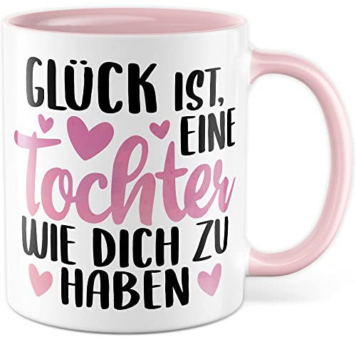 Tazza per figlia, regalo di felicità è una figlia come te, idea regalo, tazza da caffè con scritta in lingua tedesca