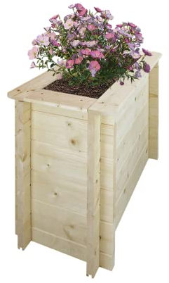TIMBELA Carre Potager Exterieur Bois - Jardinieres Exterieur pour Jardin, Balcon, Terrasse – pour Fleurs, Herbes aromatiques, Légumes- Bois Massif pin/épicéa 28 mm, 78x38xH57 cm, M612