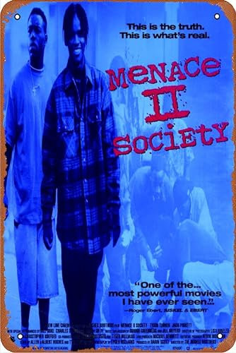Poster Menace II Society (1993), Vintage-Metall-Blechschild, Retro-Stil, Wandschild, Dekoration, Metallschild, 20,3 x 30,5 cm