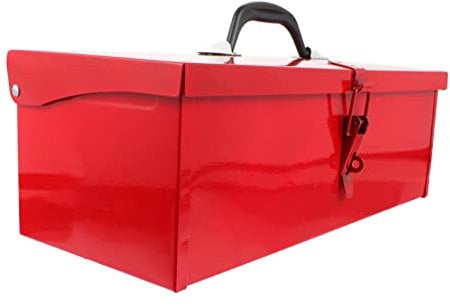 DOITOOL 1Pc Scatola Di Lamiera Cassetta Degli Attrezzi Di Contenitori Di Stoccaggio Neri Cassetta Degli Attrezzi Del Trattore Cassetta Degli Attrezzi Dell'Automobile Cassetta Degli
