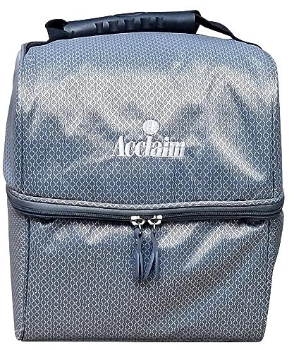 Acclaim Aspen Deluxe Ripstop Nylon Four Bowls Level Green Lawn Flat Short Mat Indoor & Outdoor Locker Style Bowling Bag (Silver)