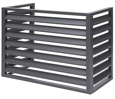 UZSPAC Verkleidung Klimaanlage Außengerät Alu Jalousien Design Sichtschutz für den Außenbereich Zaun Gewöhnt an Abdeckung Klimaanlage (Color : Brown, Size : 1-1.5P)