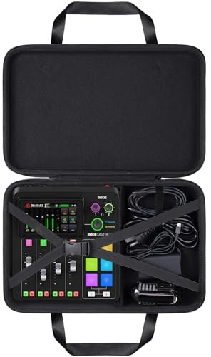 Khanka Hard Travel Case Replacement for RØDE RØDECaster Duo Production Solution for Podcasting, Streaming, Music Production and Content Creation,Case Only