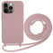 Beajew Silikon Handyhülle für iPhone 13 Pro Hülle mit Band, Silikon Necklace Handyhülle mit Abnehmbar Kordel zum Umhängen Stossfest Bumper Handy Schutzhülle, Sand Pink