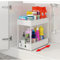 Indalindo - Organizador Bajo Fregadero para Almacenaje de Productos - Organizador Cocina para Armario Bajo de Limpieza - Sistema de Cajon Extraible con Rodamiento y Tope (Blanco)