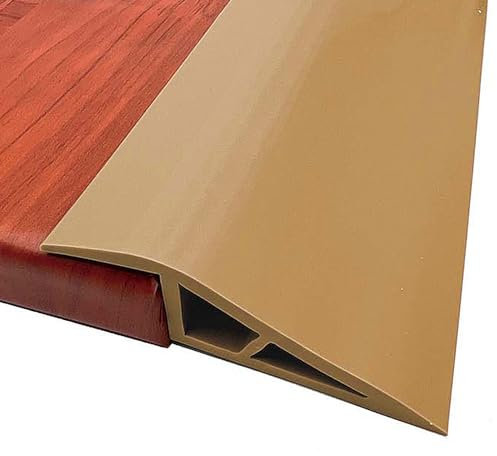 Rubber Threshold Ramp, Threshold Transition Strips, Door Floor Threshold Strips, Wheelchair Ramp Self Adhesive, Non-Slip Edging Trim Strip, for Doorways, Steps, Floor Tile Edge (2cm/Brown 1m)