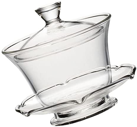 Ciieeo Taza De Té De Vidrio Transparente Con Tapa y Cuenco Diseño Ligero y Resistente Para Ceremonia y Uso Diario Hogar