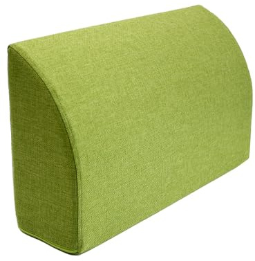 Rückenlehnen-Stützkissen Für Bett-Kopfteil Und Sofa, Rückenstützkissen Für Bürostuhl Und Autositz, Lendenwirbelstützkissen, Schwamm-Rückenkissen, Abnehmbarer, Waschbarer Leinenbezug ( Farbe : Grün , G