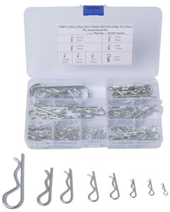 Pack of 125 R Clips Spring Pins Spring Cotter Pin Spring Cotter Pins Safety Clip Splint Retaining Pins Clips Safety Cotter Pins for Repair and Fixing Smaller Engines