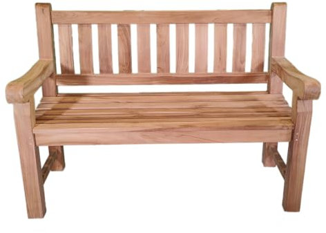 Gartenbank ANTWERPEN 2 Sitzer, hochwertig Teakholz massiv, 130cm Breit, Holzbank für Balkon, Terrasse, Wintergarten oder Garten, pflegeleichtes Unikat, Holzbank, Gartenmöbel