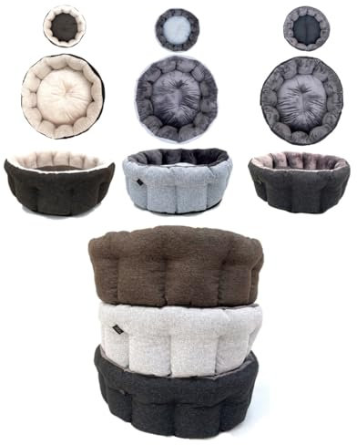 Lebon - Hundebett Wilma - Hochwertig und Made in EU - 75x65x25cm - 3 Farben - Kuschelweich - Hoher Rand - Waschbar - Bester Liegekomfort (Braun)