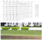 Duisrech Lot de 22 clôtures d'étang en métal - Clôture pour le jardin - 10 éléments de clôture, 12 barres de fixation (arc inférieur), longueur : 7,5 m - Clôture en métal vert