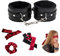 Handschellen aus PU und Metall mit Satin Augenbinde, BDSM Toys für Anfänger, Handschellen für Sexspiele, SM Sex Spielzeug für Paare für Cosplay Kostümzubehör, Partyzubehör Valentinstags