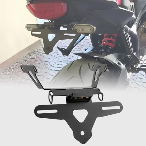 WOOGA Motorrad Kennzeichen Licht Rücklicht Rahmen Kennzeichen Halter Nummer Halter Halterung passend für Ho&n&da CB650R CB 650 R CBR650R CBR 650 R Zubehör 2019-2024 (2021-2024)