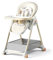 Reenborn PU-Leder Kinderhochstuhl, Klappbarer Hochstuhl Baby mit Liegefunktion, Hochstuhl mit 6 Höhen 3 Liegepositionen, Baby Essen Stuhl Abnehmbaren Doppeltabletts und Rädern (808 White)