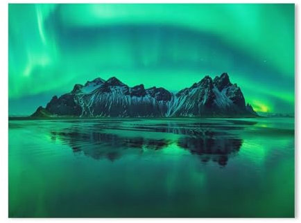 Jigsaw Puzzles 1000 Stück，beeindruckende Polarlichter über Gebirge und Eismeer, Nord-Norwegen, Skandinavien，Für Karton Kinder Spiele Lernspielzeug（38x26cm-86