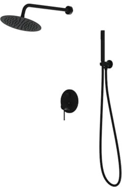 Lavita Orion Matt Schwarz Unterputz-Duschset Duschen Komplette Dusche Duschgarnitur mit Regendusche Duschbrause Set Armatur Modernes Design