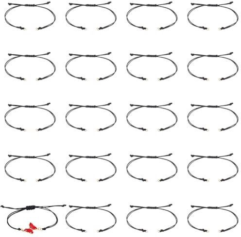 UNICRAFTALE Environ 30pcs Bracelet en Cordon de Polyester Ciré Semi Fini Noir Réglable avec Nœud en Corde Fait à la Main Bracelet D'Amitié Tressé pour la Fabrication de Bijoux 31.4cm de Long