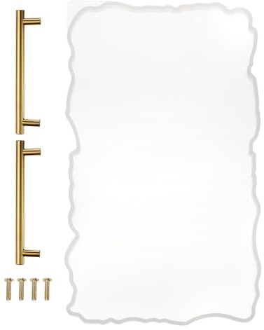 QUARKZMAN Silikon Tablett Formen mit 2Stk Gold Griffen für Epoxid Harz Kleine Quadratische Harz Tablett Formen für Selbermachen Bastel Projekte Kunst Achat Tabletts Heim Dekoration 12.4x6.9