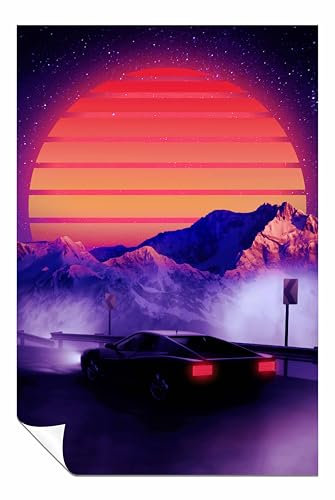 Retro-Synth-Poster, ungerahmt, Bilder für Wände, Schlafzimmer, Wohnzimmer und Badezimmer, 76 x 51 cm