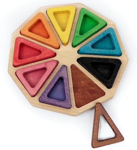 MontessoriPlus® - Farbsortierbrett, Farbkreis, Farbrad zum Lernen und Vergleichen von Farben, Schon im Kindergarten
