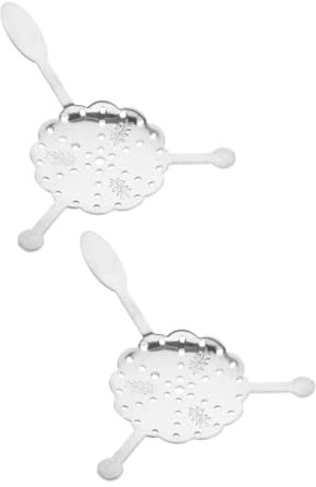 OKUMEYR 2 Stück Edelstahl Absinthlöffel Zuckerwürfel Kaffeefilter Kaffeetropfer Netzsieb Absinthzuckerwürfellöffel Praktischer Absinthtropfer Ausgehöhlter Absinthlöffel Silber