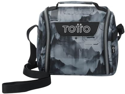 TOTTO - Bolsa Térmica Porta Alimentos 8L, Modelo Resaltador, 25 x 20 x 17 cm, Portameriendas Infantil, Apertura 180º, Asa de Mano, Correa Ajustable, Pasador para Mochila con Ruedas, Color Digital Hill