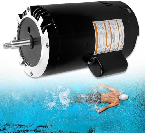 B129 Pool Pump Motor, 56J Frame C-Face,1.5 HP, 3450 RPM,115/230V Dual Voltage,1.3 SF, PSC Type, ODP Enclosure, Single Speed, Replacement for A.O. Smith,Hayward, Pentair, Sta-Rite Pump