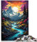Puzzle für Erwachsene mit 1000 Teilen, der Fjord, Denkspiel, Herausforderung für die Intelligenz des Gehirns, süchtig machendes Spielzeug, 26x38cm, für Teenager ab 14 Jahren