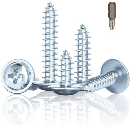 Jyvex 4.2 x 50mm Pan Head Self-Tapping Screws, 90 Pcs, PH2 Bit | carbon steel, zinc plated, for wood, plastic, plasterboard, sheet metal