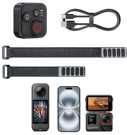 Pidynx Telecomando Bluetooth per Insta360/GoPro Hero/iOS/Android Smartphone – Impermeabile, batteria 96 ore, montaggio orizzontale/verticale, compatto Smart Shutter