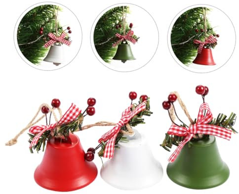 Ciieeo 3Pcs Christmas Jingle Bells Ornaments for Tree Decoration Party Supplies Lightweight Holiday Decor for Home and Garden