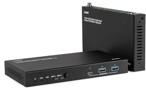 Lindy - USB 3.2 Gen 1 and HDMI 4K60 HDBaseT Cat.6A Extender 100m with 2 Hosts