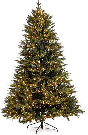 Albero di natale BERKSHIRE realistico 150 cm 2317 rami pvc 800 luci led integrate