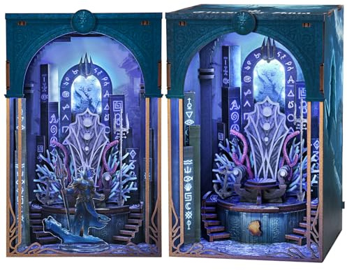 MiniCity Meeresthron Book Nook Kit, 3D-Holzmodell fürs Bücherregal | 80 Teile aus Holz, Papier und Kunststoff; mit einer kostenlosen Figur; Kleber und Werkzeug, Aufbau 2–4 Std., ab 14 Jahren
