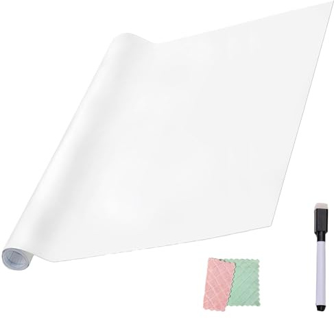 Selbstklebende Whiteboard-Folie, rückstandslos entfernbar | Wiederverwendbar,Zuschneidbar, Leicht Abwischbar, Geeignet für Wände, Schreibtische und Glas