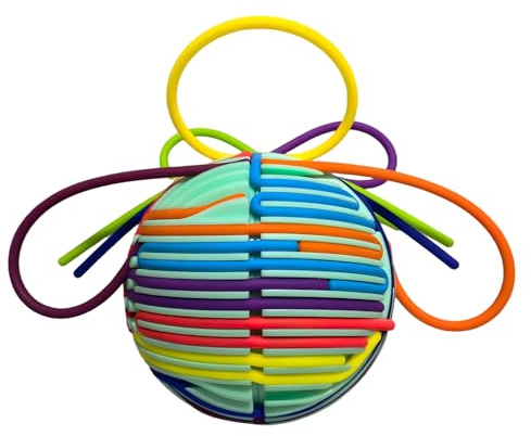Pelota Sensorial Activity para Niños y Adultos – 16 Tiras de Silicona de Colores, Juguete Fidget para Autismo, TDAH y Alivio del Estrés,Azul
