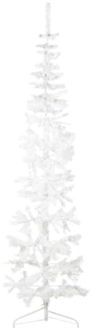Demi Sapin de Noël Artificiel, Arbre de Noël Artificiel Mince avec Support Blanc 210 cm