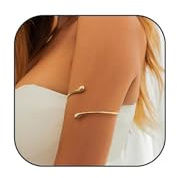 JOOTUEPO Arm Cuff Gold Layered Bracelet, Gold Arm Cuff Upper Bracelet, Adjustable Upper Bangle Jewelry Gifts, for Women Greek Goddess Halloween Costume Accessories