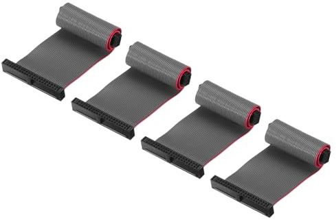 sourcing map IDC Flachbandkabel, 40-polig, 1,27 mm Pitch FC auf FC-Stecker, 10 cm Länge, graues Überbrückungskabel für Computer, LED-Display, DVD, 4 Stück