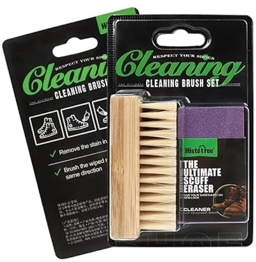 YounBeauty Suede & Nubuck Shoe Cleaner Kit - 2-in-1 Eraser & Bamboo Brush for Sneakers | Gentle on Suede, Nubuck, Canvas | Quick & Portable Shoe Care