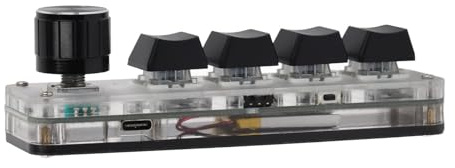 Ejoyous Mini Clavier, Construction en Acrylique, Clavier Mécanique à 4 Touches Entièrement Programmable avec Bouton Personnalisable pour Les Jeux et Le Bureau
