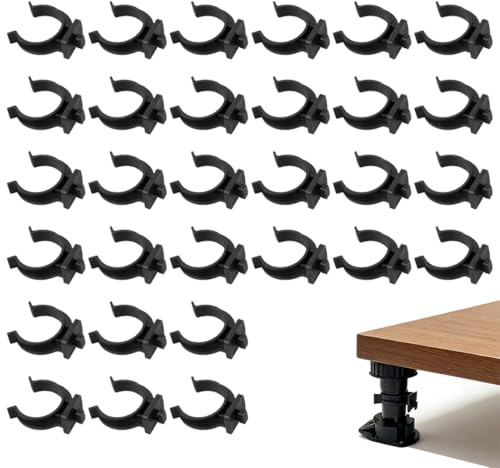 UIEXEA 30 Pcs Gancio Zoccolo Cucina, Fissaggio Battiscopa, Clip Universale per Zoccolini e Piedini Mobili, Ganci Battiscopa, Installazione Facile e Veloce