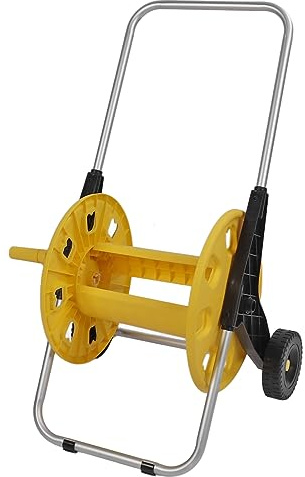 Zerodis Garden Hose Reel Cart, Yellow, Aluminum, Holds 80m Water Pipe Winding Reel