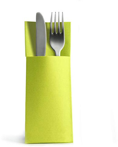 CHIC Airlaid 50 Besteckservietten Bestecktaschen Kiwi 32x40cm, Stoffähnlich, hochwertige Einwegserviette