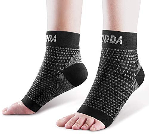 AVIDDA Plantar Fasciitis Socks 1 PAIR, Compression Foot Sleeves for Sport Arthritis Pain Relief, Ankle Support Brace for Men and Women Black M