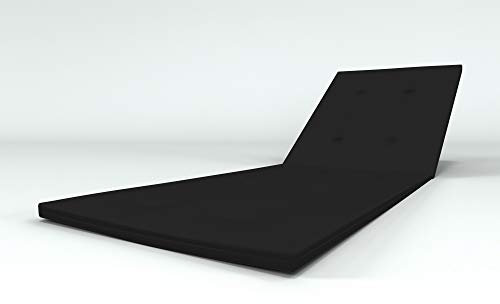 ALOHA Liegenauflage Auflage Polster für Gartenliege Liegestuhl Sonnenliege Liege Kissen Sonnenliege Strandliege (Schwarz / 190x54x4cm / 1 Stück / + Steppung)