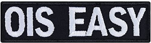 OIS EASY Mundart Aufnäher mit Stickerei Alles Easy Motivation Aufbügler mit lustigem Spruch gestickt Patch Bayern Österreich Dialekt Geschenk zum annähen/aufbügeln | 90x70mm