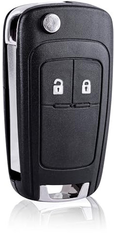 FINTERRY Car Key Fob Case for Vauxhall Opel – 2 Button Flip Remote Shell for Insignia, Astra J Mokka Meriva B Zafira C Corsa E – Replacement Key Housing HU100 Blade