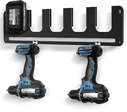 5er Wandhalterung für Makita Akkus, Akkuhalter für Makita 14,4V & 18V Akkus, Akku-Halterung Wandhalter fur Ordnung in der Werkstatt und Auto